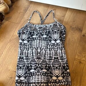 Lululemon Black and White Patterned Tank Top